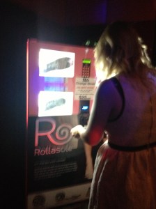 Shoes in a machine!  In a club!  In a casino!!