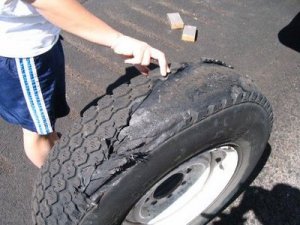 Our second shredded tire :(